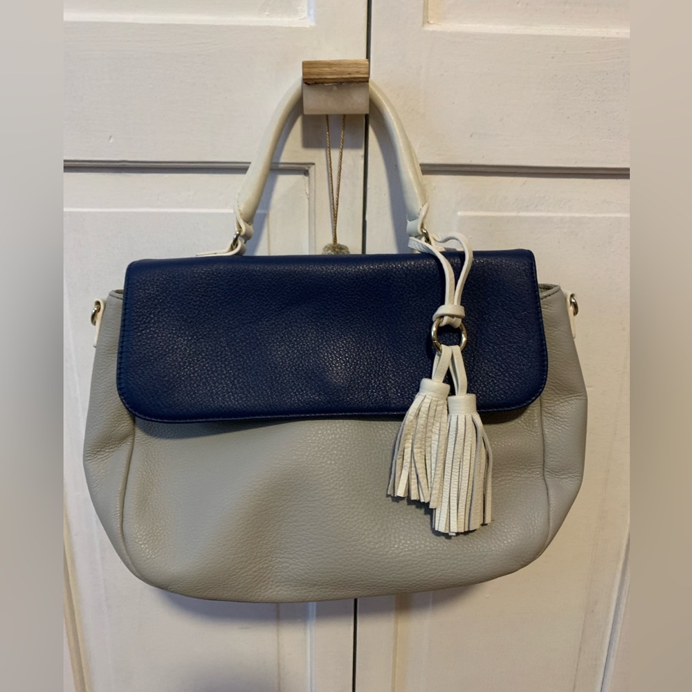 Elegant Blue and Gray Women's Handbag